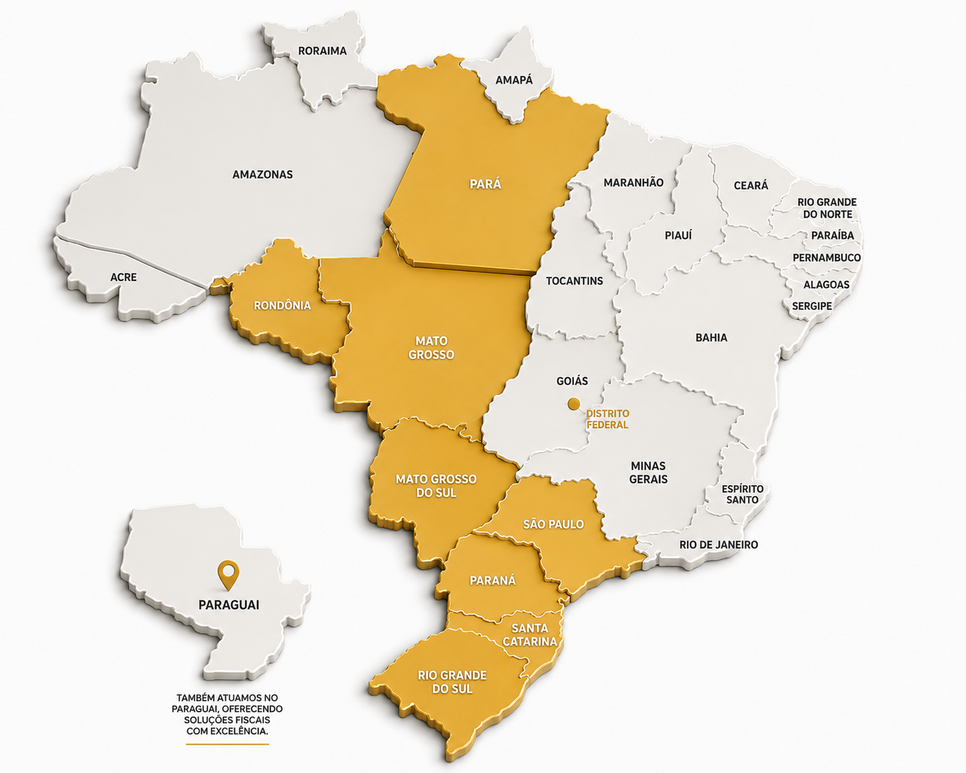Mapa de atuação nacional